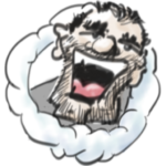 autocaricature au rond de vapeur